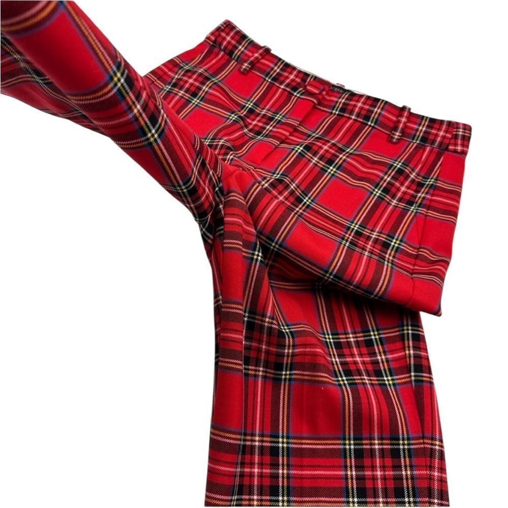 J. Crew Cameron High Rise Red Plaid Pants Size 0 - Picture 5 of 9